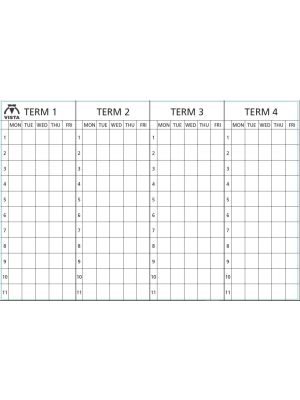 4 Term Mon-Friday Lines & Letters Black (4 Column of Numbers) Term Headings Black