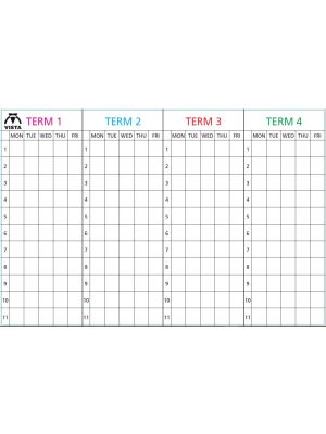 4 Term Mon-Friday Lines & Letters Black (4 Column of Numbers) Term Headings Coloured