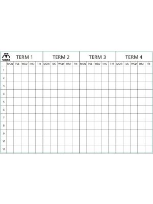 4 Term Mon-Friday Lines & Letters Black (1 Column of Numbers) Term Headings Black